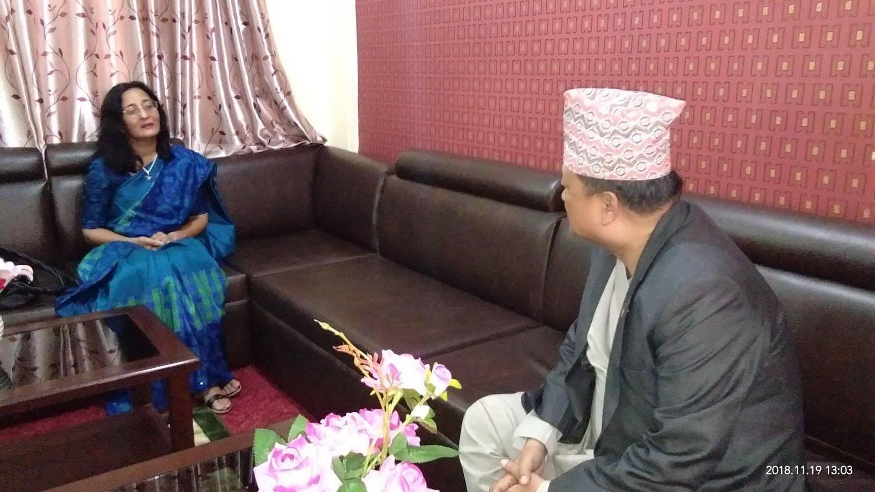 प्रदेश प्रमुखसँग राजदूतको शिष्टाचार भेट