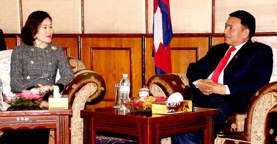 उपराष्ट्रपतिसँग चिनियाँ राजदूतको शिष्टाचार भेट