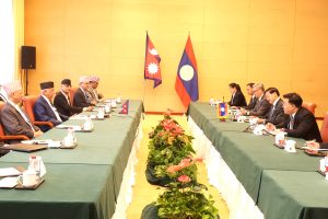 प्रधानमन्त्री ओली र लाओ  राष्ट्रपति सुसौलिथ बीच भेटवार्ता