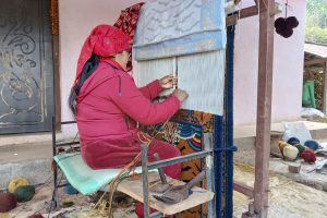 ज्याला उठाउनै मुस्किल भएपछि गलैँचा बुन्न छाड्दै महिला