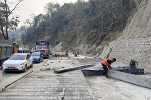 दाउन्नेमा एकतर्फी ढलानको काम सकियो