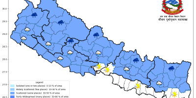हिमाली तथा पहाडी भागमा वर्षा हुने, तराईमा गर्मी बढ्ने