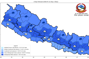 केही स्थानमा भारी वर्षाको सम्भावना