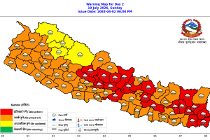 विभिन्न प्रदेशमा भारी वर्षाको सम्भावना